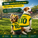 TorcidaPet™ Roupinha Personalizada Copa do Mundo Brasil | Com Nome e Número para Cachorro e Gato Tecido Respirável