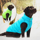 Colete de frio para Cachorros - Dupla face e Impermeável - Azul e Cinza