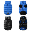Colete de frio para Cachorros - Dupla face e Impermeável - Azul e Cinza